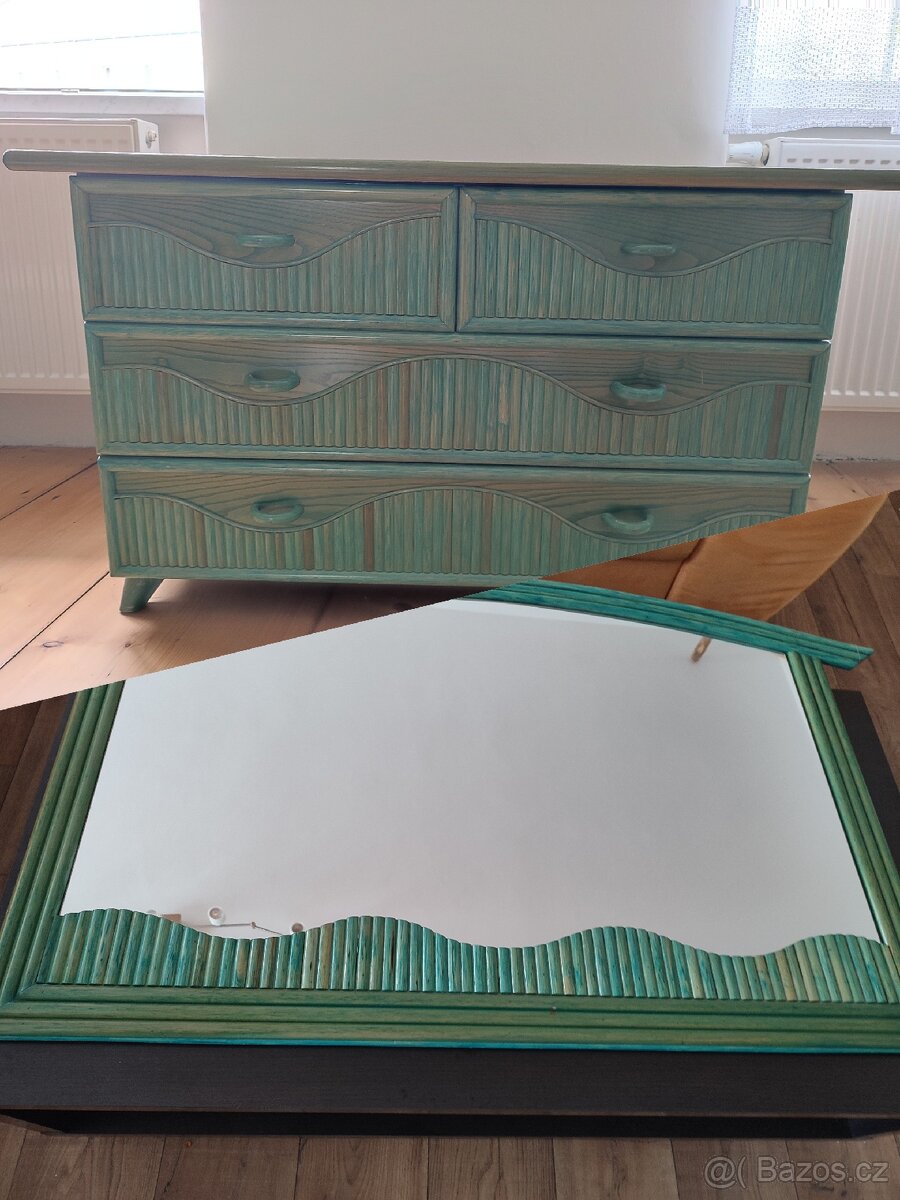 Komoda a zrcadlo (set)