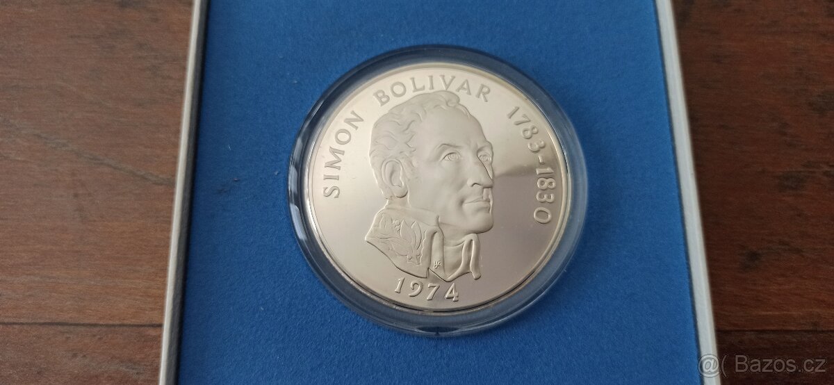 Panama 20 Balboas 1974 Proof v etui.