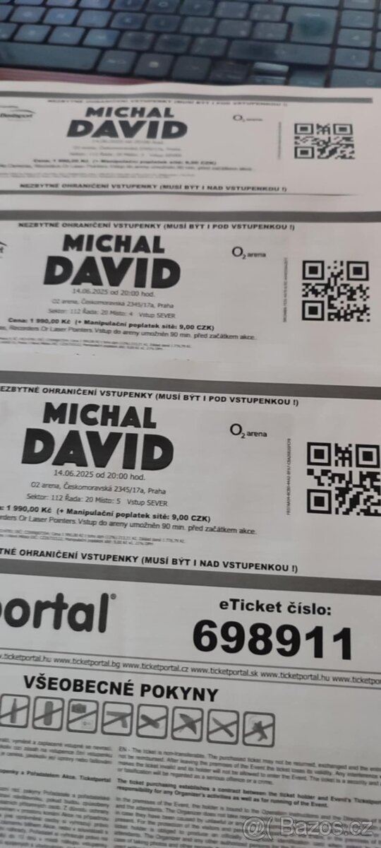 Vstupenky Michal david