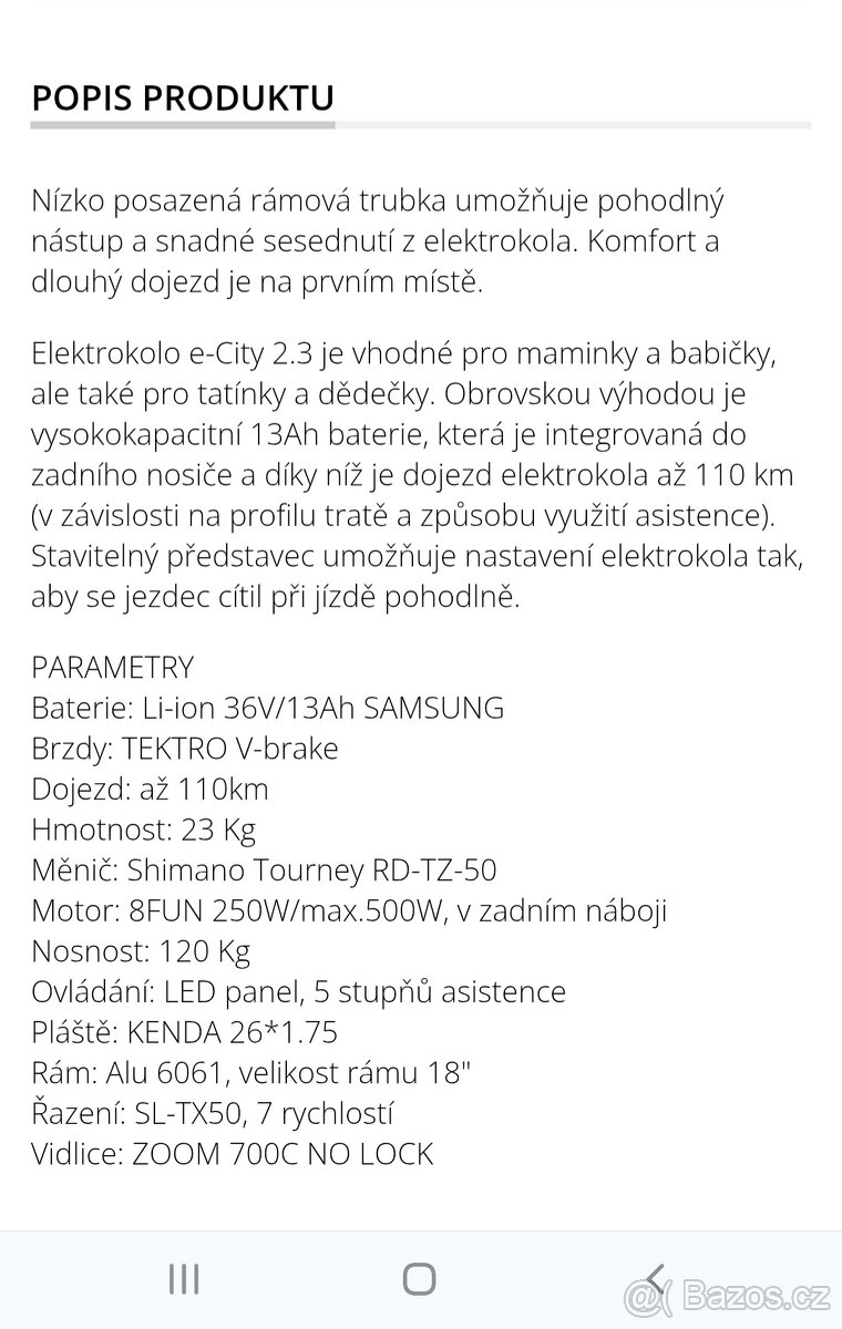 Elektrokolo Cruissis e-City 2.3