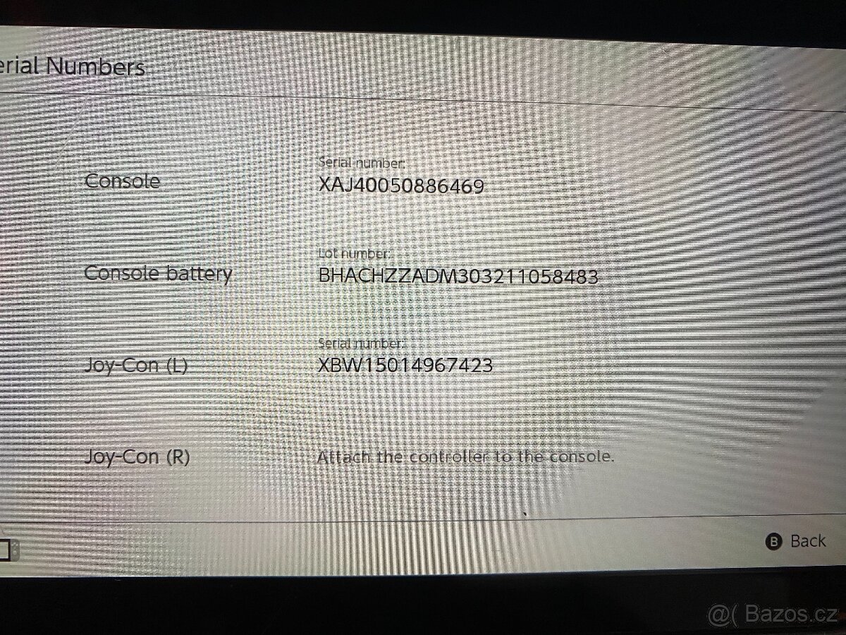 Nintendo switch V1 - možno použít na CFW
