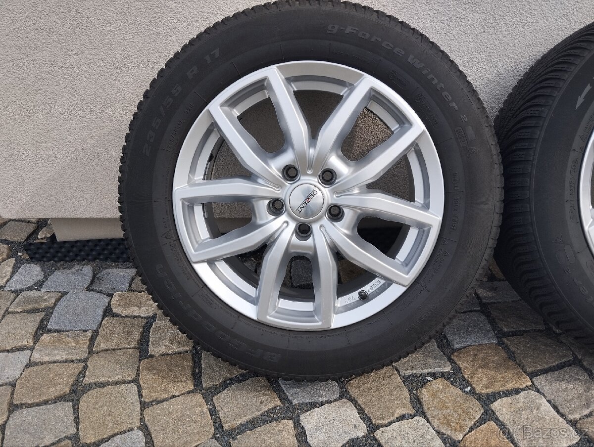 ALU Dezent 5x114,3 r17x7,5j ET 40, 235/55/17 zimní