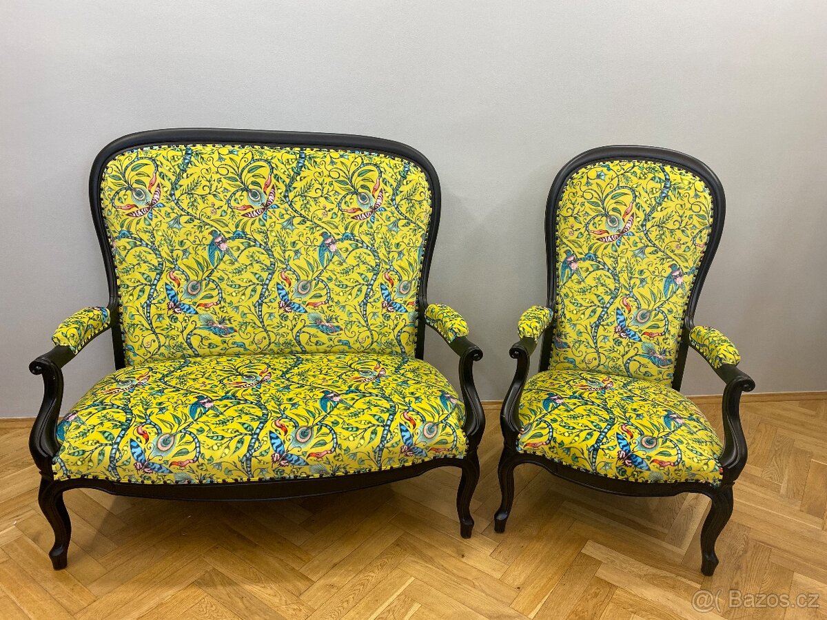Designová křesla s čalouněním Clarke & Clarke (set)