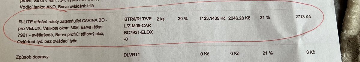 Střešni roleta pro VELUX Okno M06