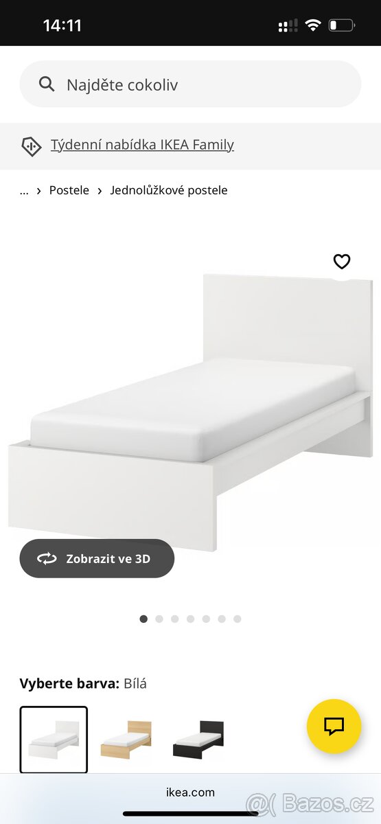 Jednolůžková postel