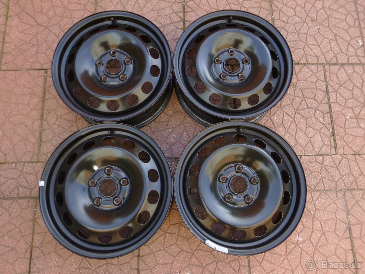 Plechové disky sada originál VW Škoda 5x112 6Jx16 ET50