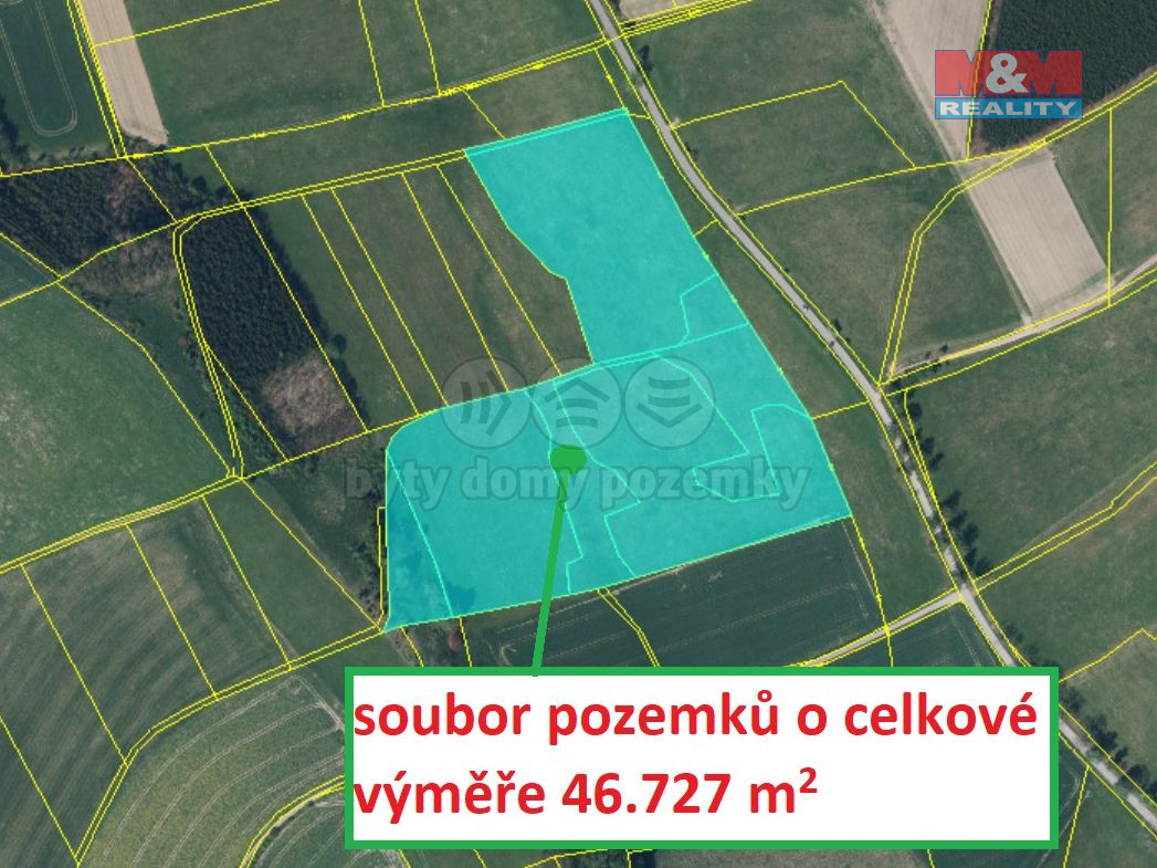 Prodej pole, 46.727 m², Machov - Nízká Srbská