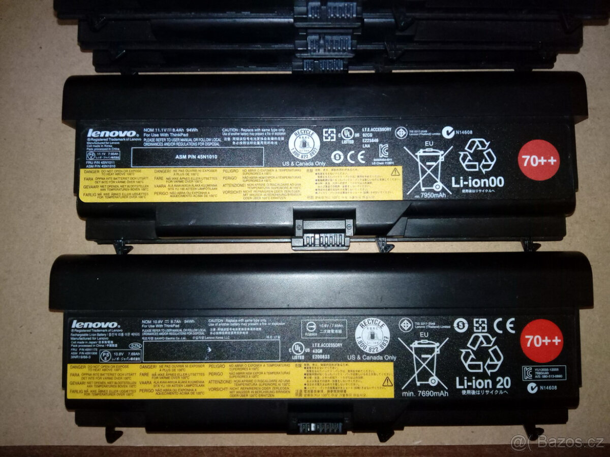 baterie (70++) pro notebooky Lenovo ThinkPad (1.5hod)