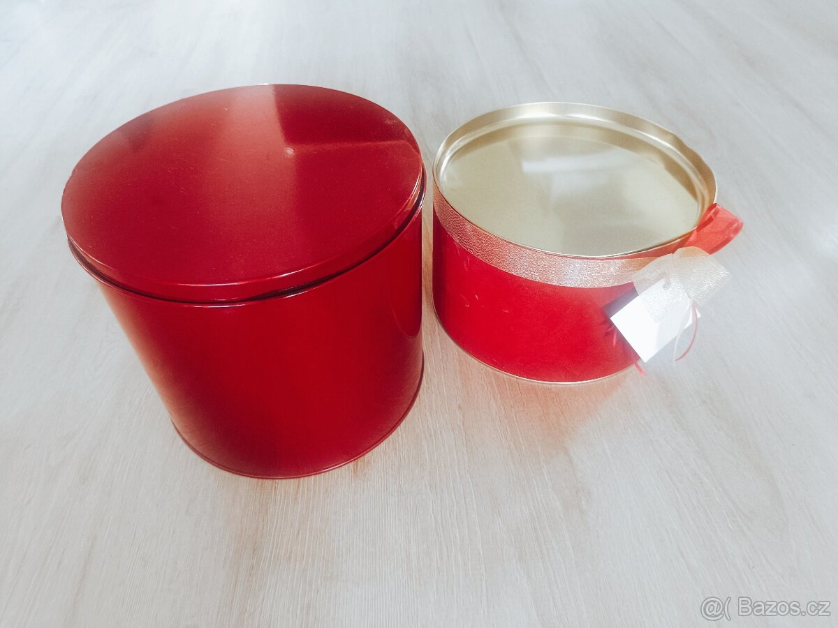 Dárkové plechové dózy průměr 25 cm