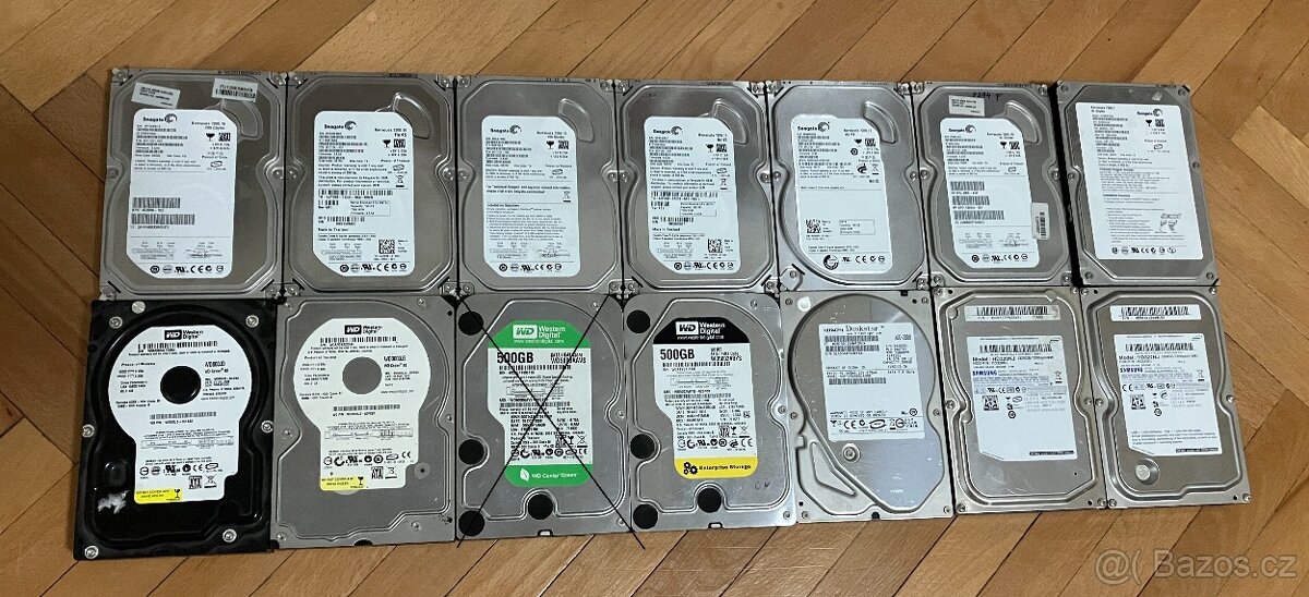 SATA 3,5" disky, odzkoušené, uvedená cena je za vše