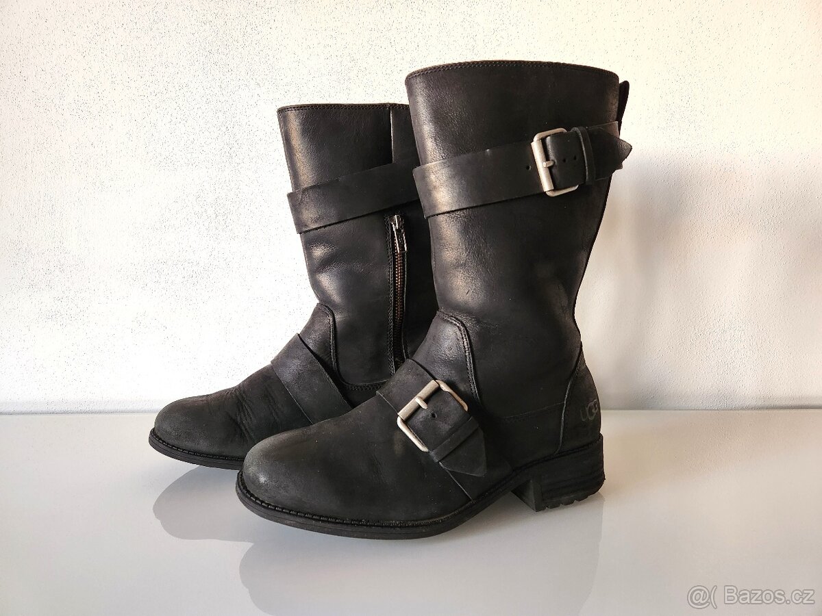 Kožené Kozačky s kožíškem UGG vel. 38