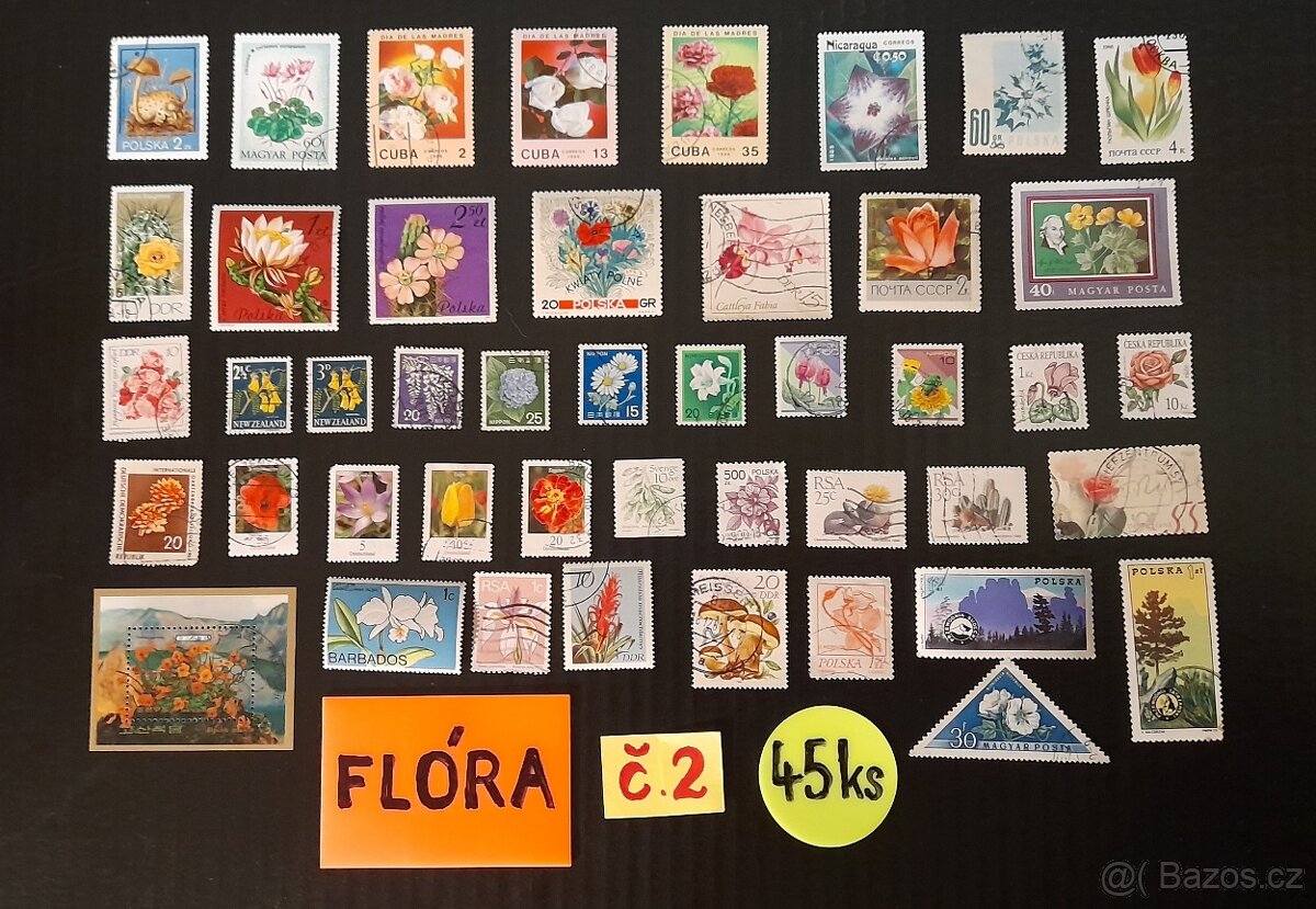 Poštovní známky: FLÓRA Č.2 45ks