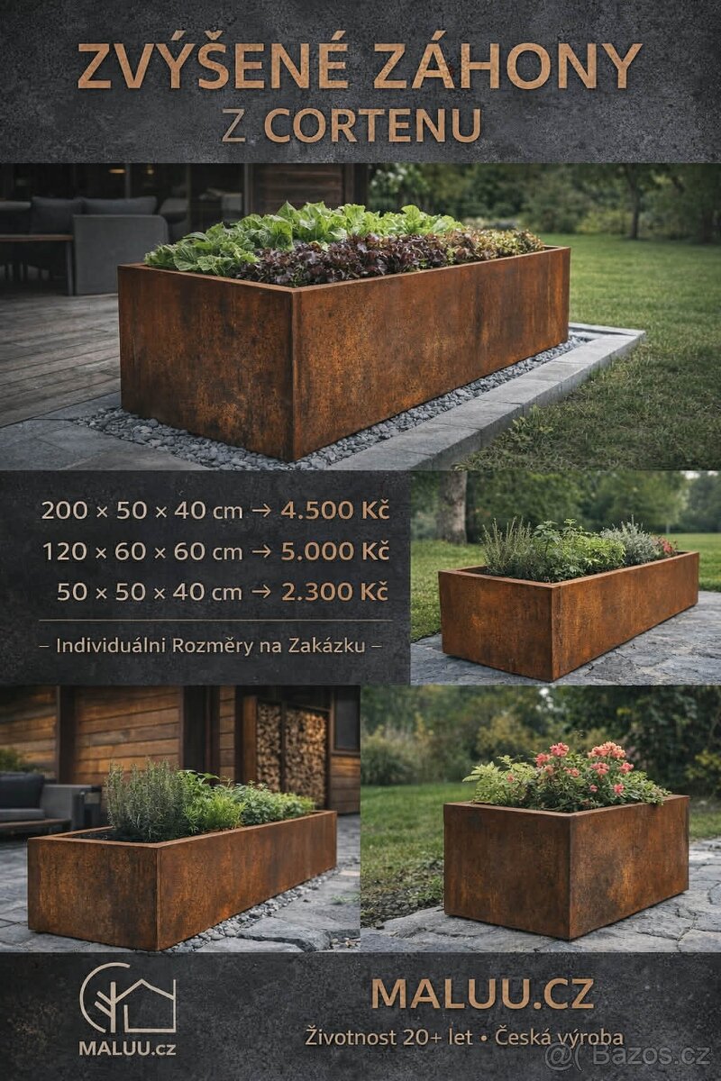 CORTEN vyvýšené záhony