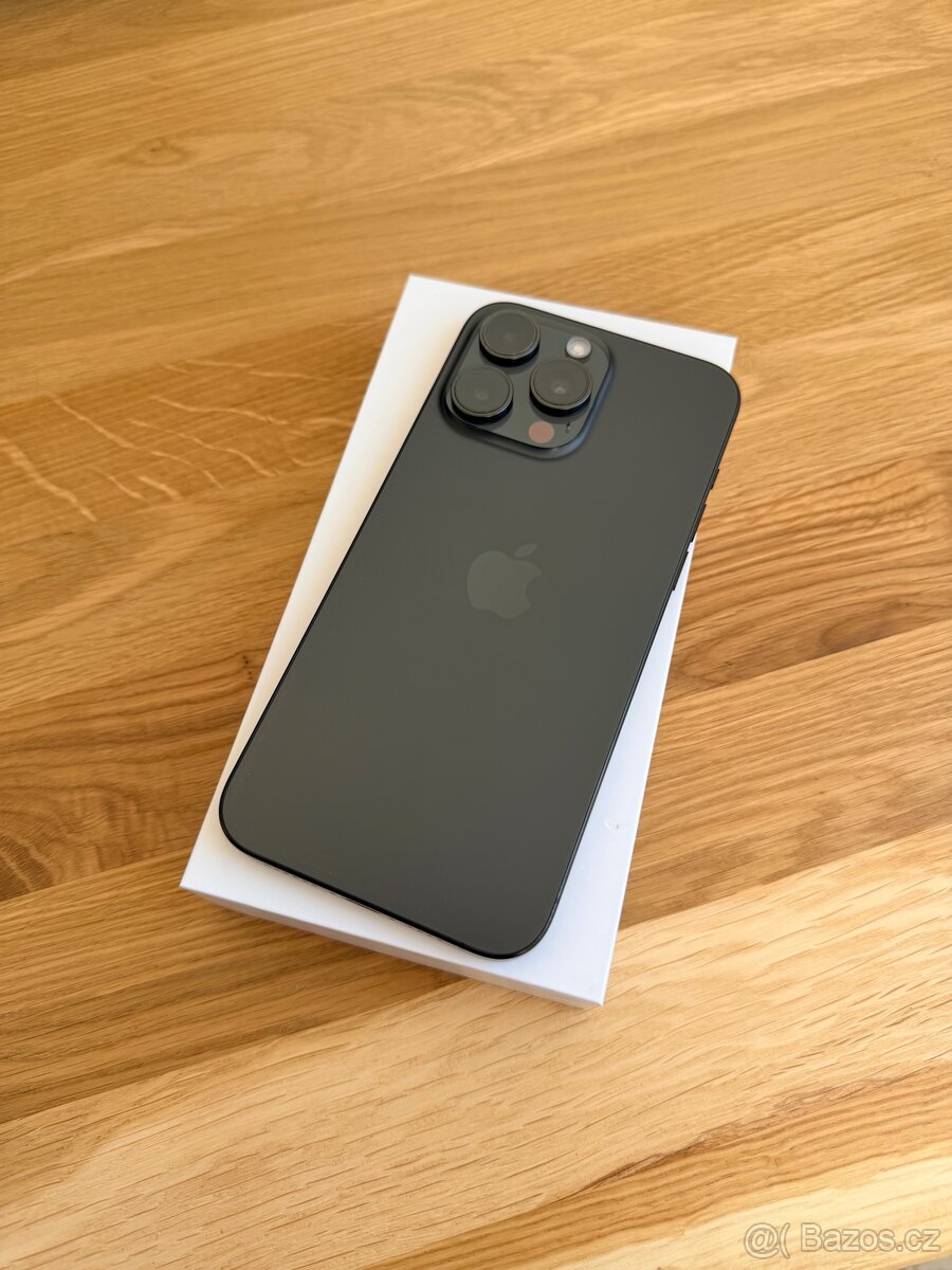 iPhone 15 Pro Max 256GB Black Titanium 89% krásný stav