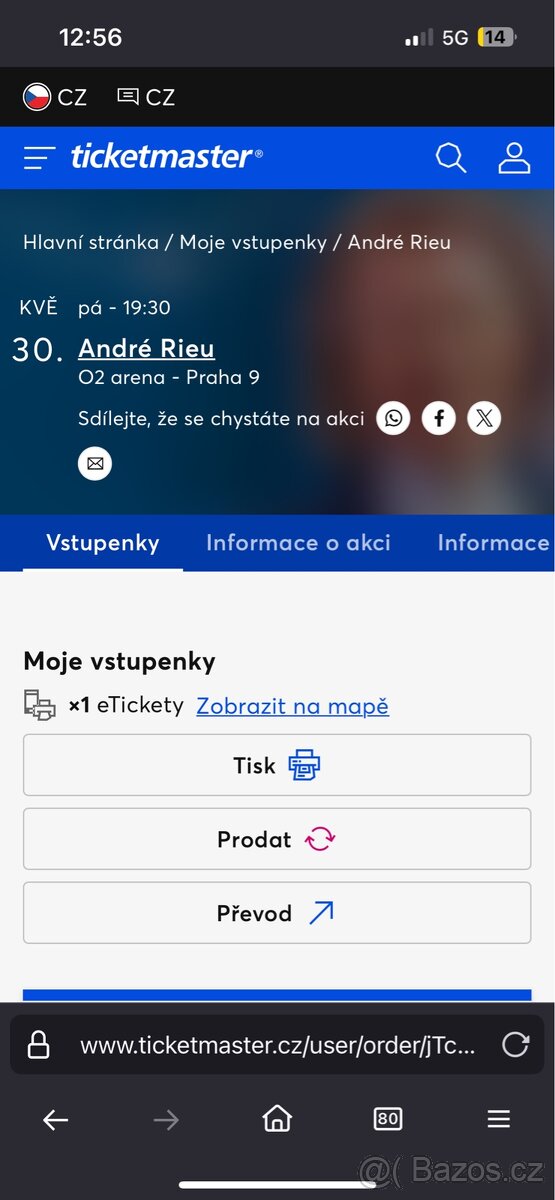 Lístek na Andre Rieu do O2 areny 30.5.2025