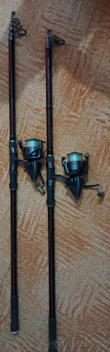 Pruty Delphin Thunder, navijáky Okuma Longbow, tripod