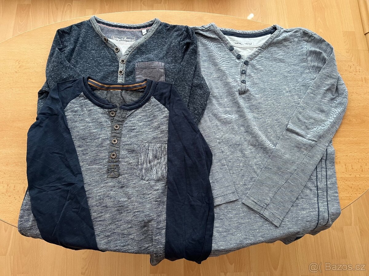 Chlapecká trika s dlouhým rukávem vel. 134/140 a 146/152