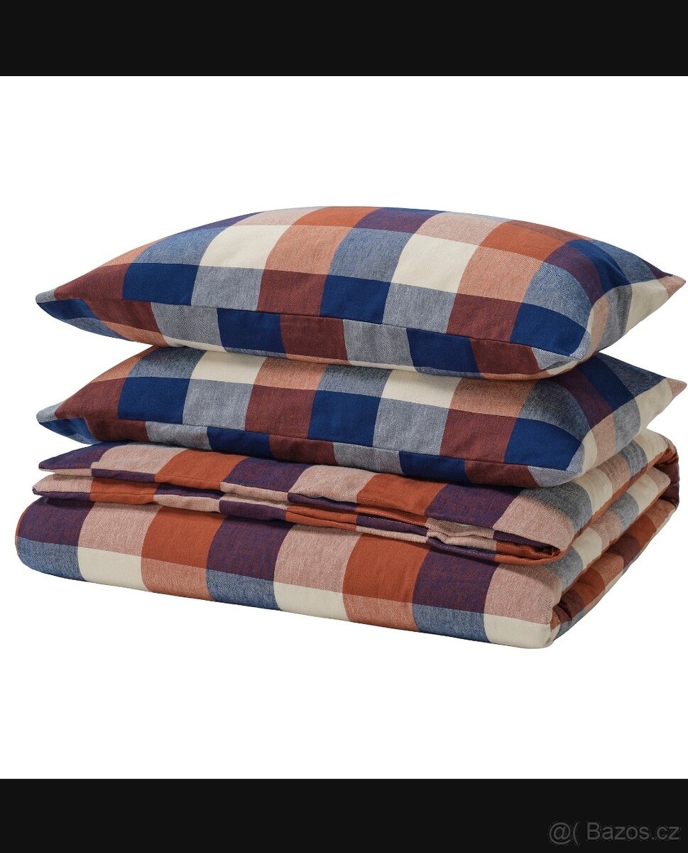 IKEA Povlečení na dvoulůžko, barevné/kostkovaný vzor, 200x20