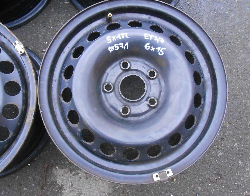 Plechové disky 15",rozteč 5x112,ET 47,šíře 6J, střed 57,1