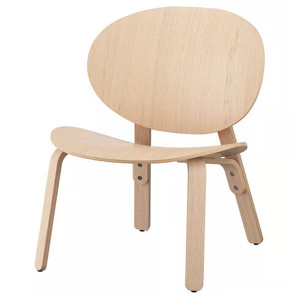 IKEA FRÖSET Křeslo, bíle mořená dubová dýha