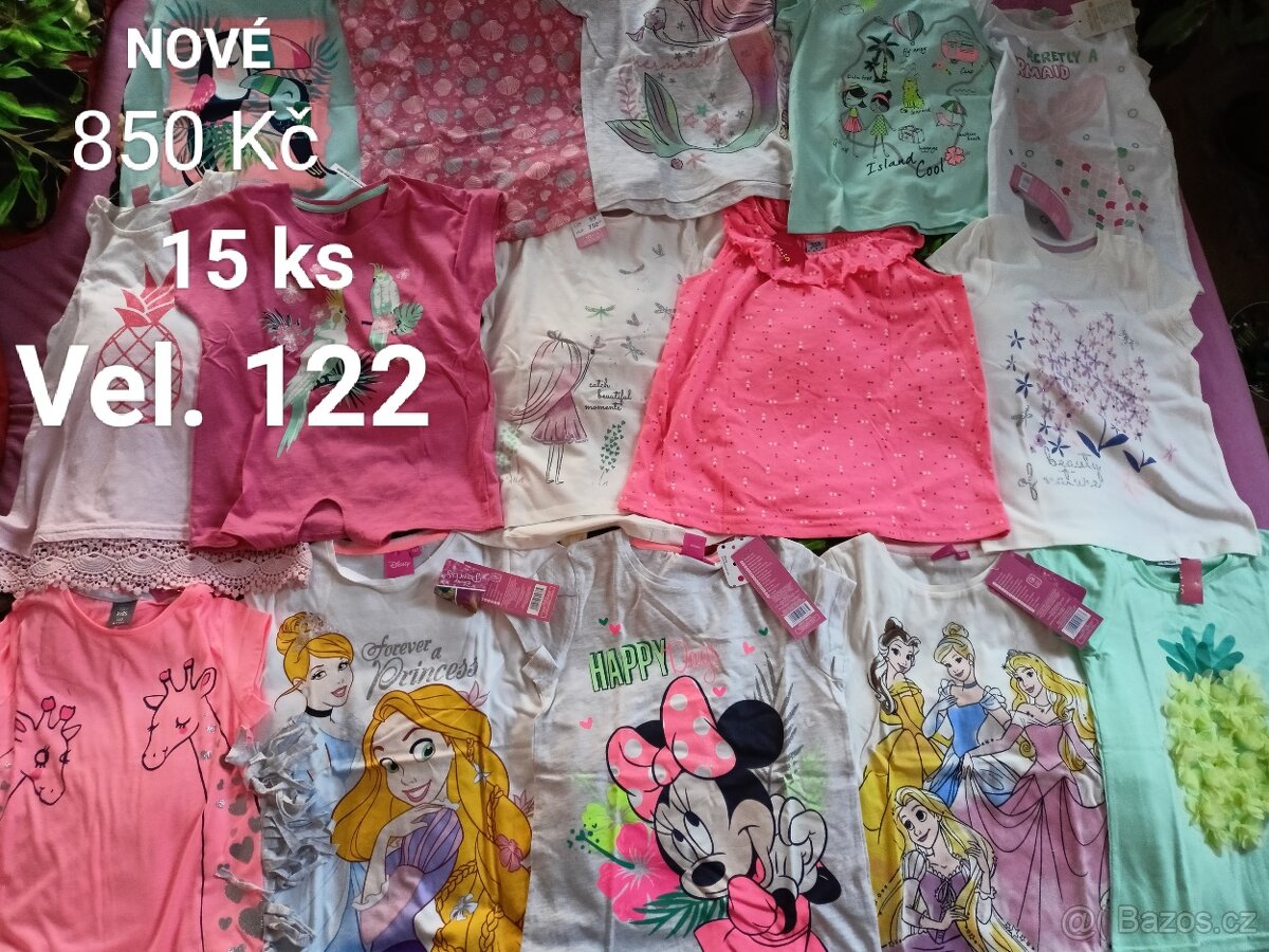 Set nové trička, 15 ks, 122, 128