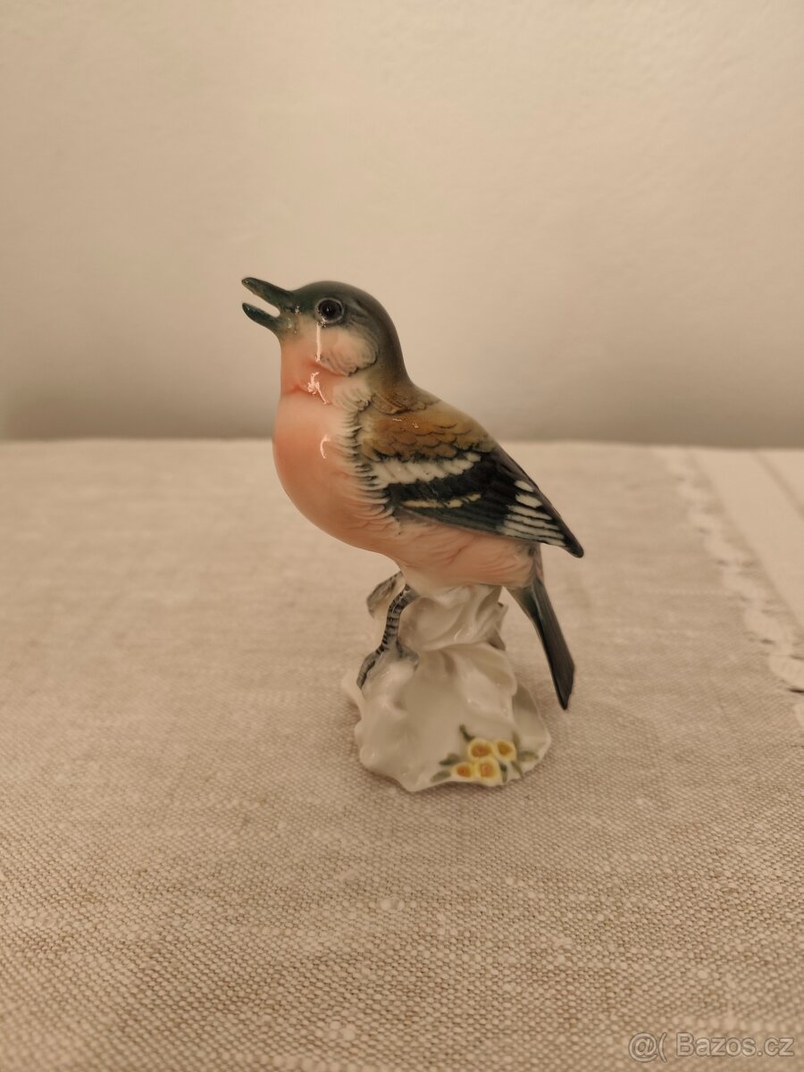 Ens Volkstedt vtáčik porcelánová soška