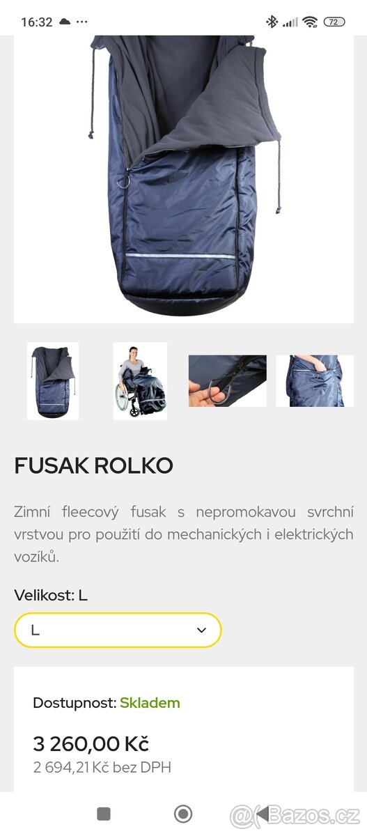 Fusak na invalidní vozík Rolko