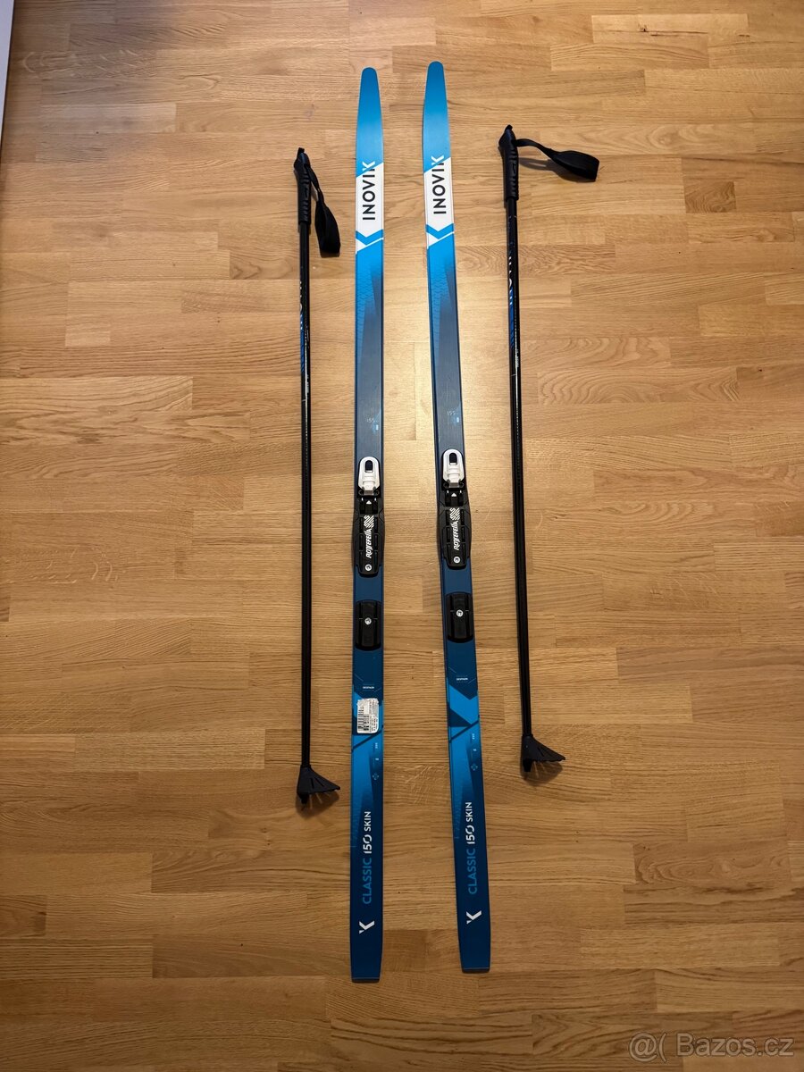 Set INOVIK běžky 155cm + hole 115cm - 1x použité