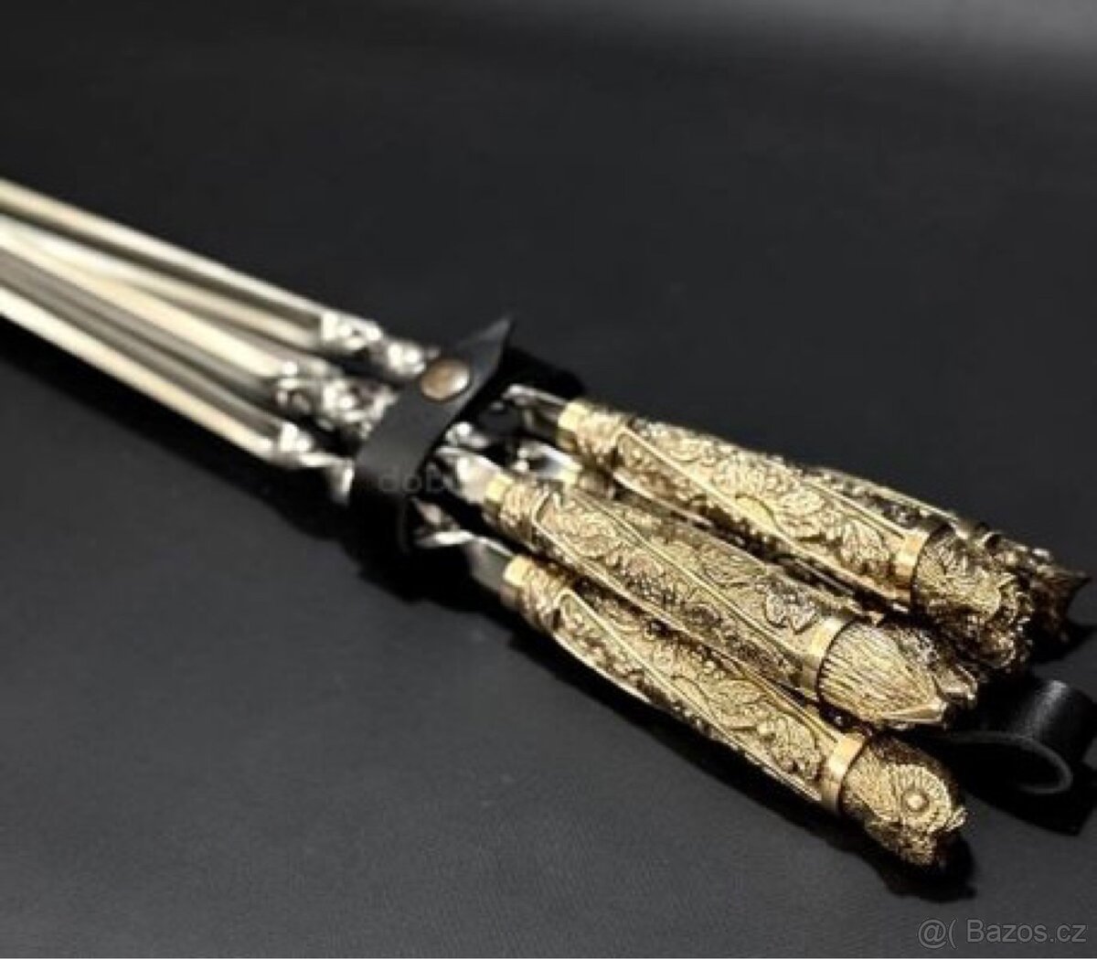 Dárková sada 6 jehel na špízy s bronzovými rukojeťmi