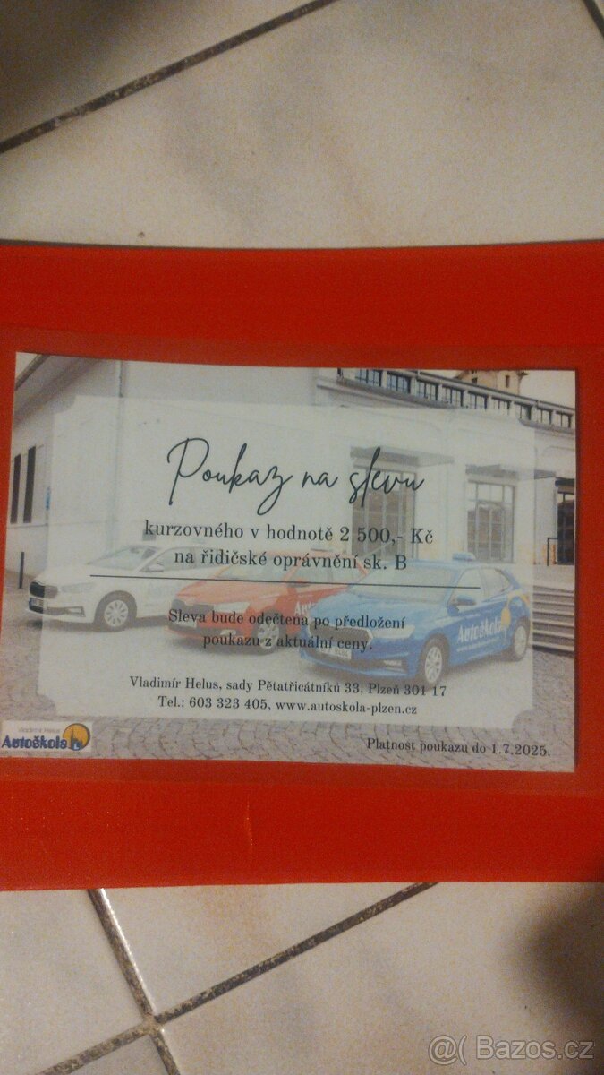 Prodám poukaz do autoškoly