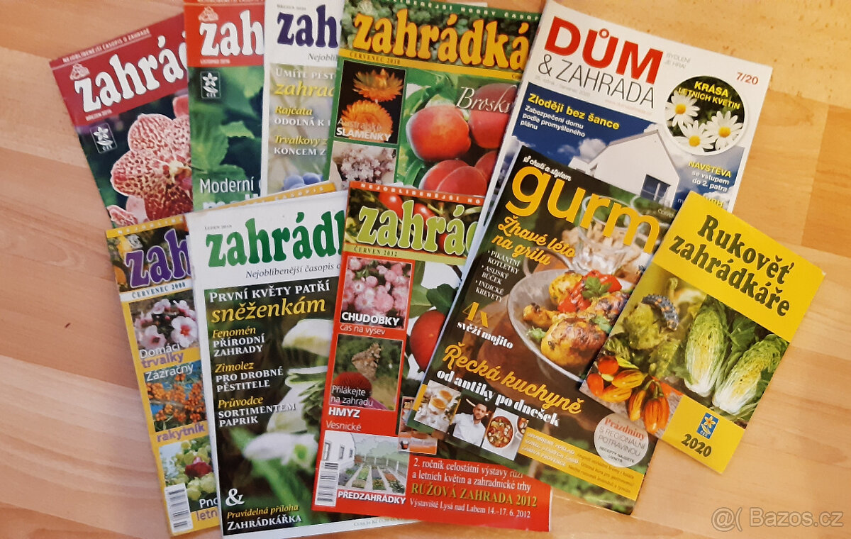 Časopisy Zahrádkář, Dům a zahrada, Gurmán - 2008 - 2020