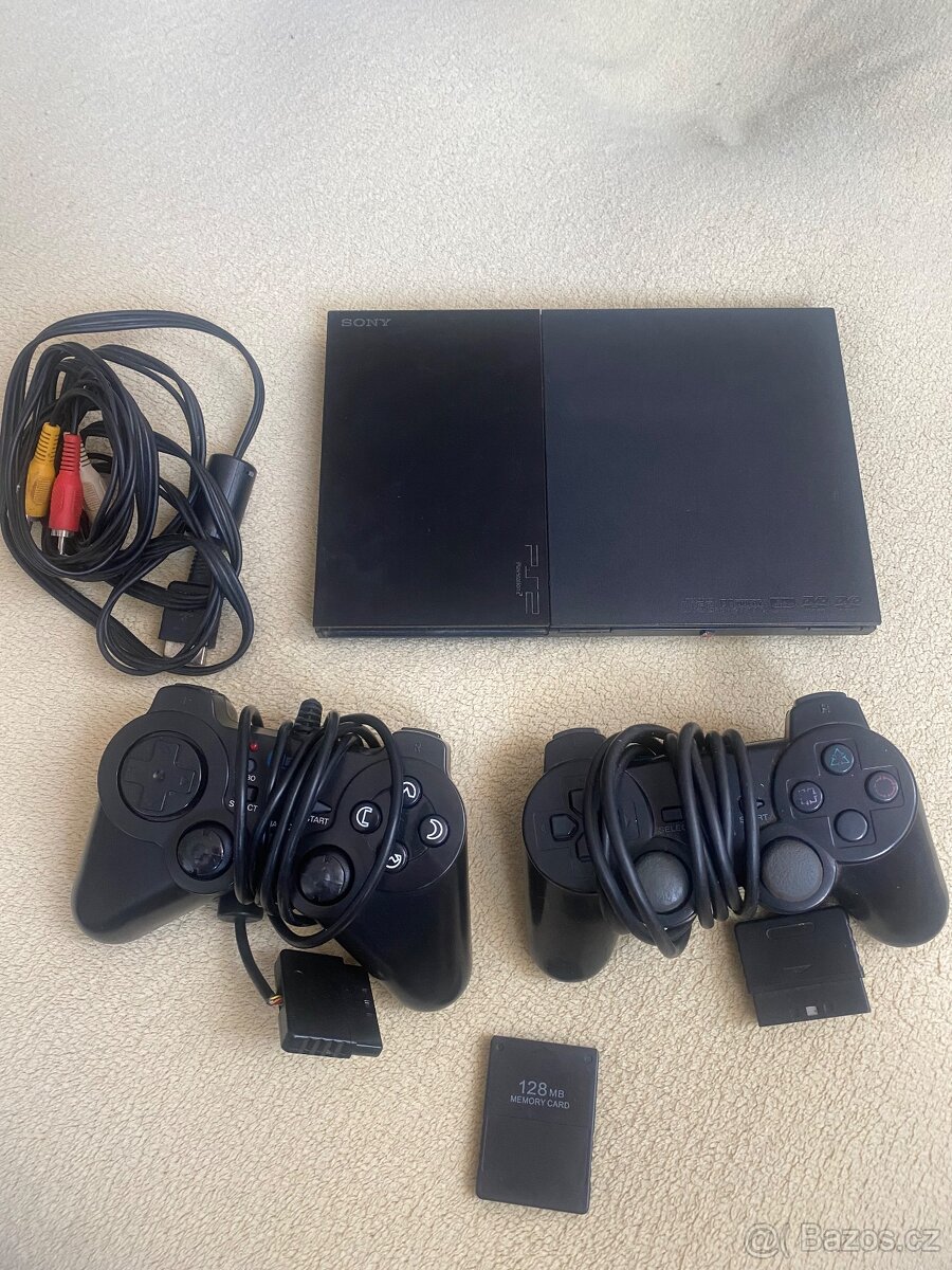 Ps2 + hry + volant s pedály