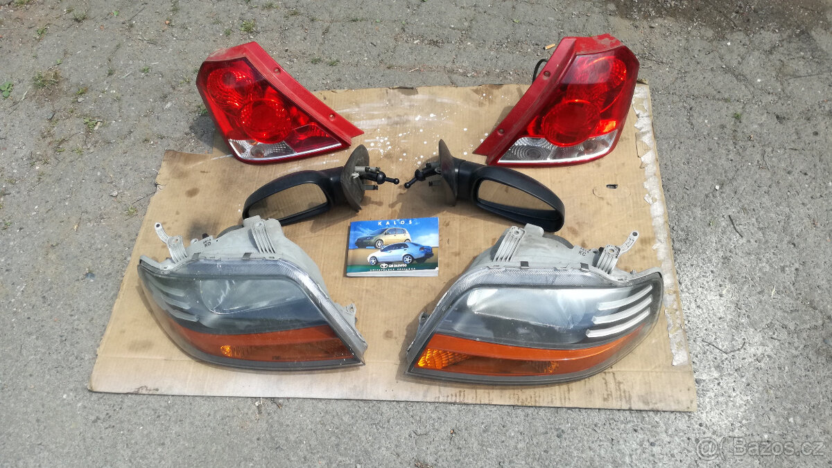 Daewoo Chevrolet Kalos - P zadní světlo, zrcátka