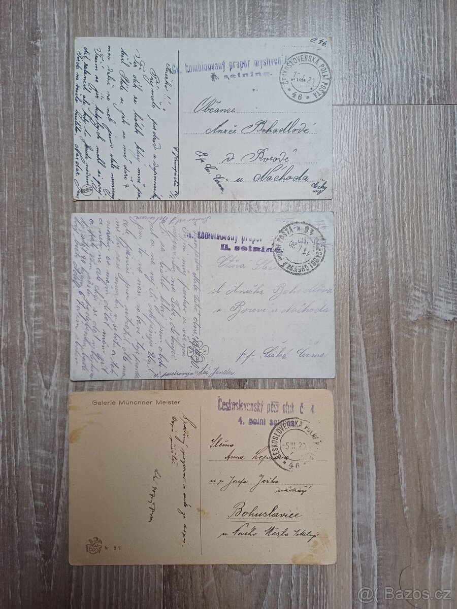 Staré pohledy polní pošta Československá