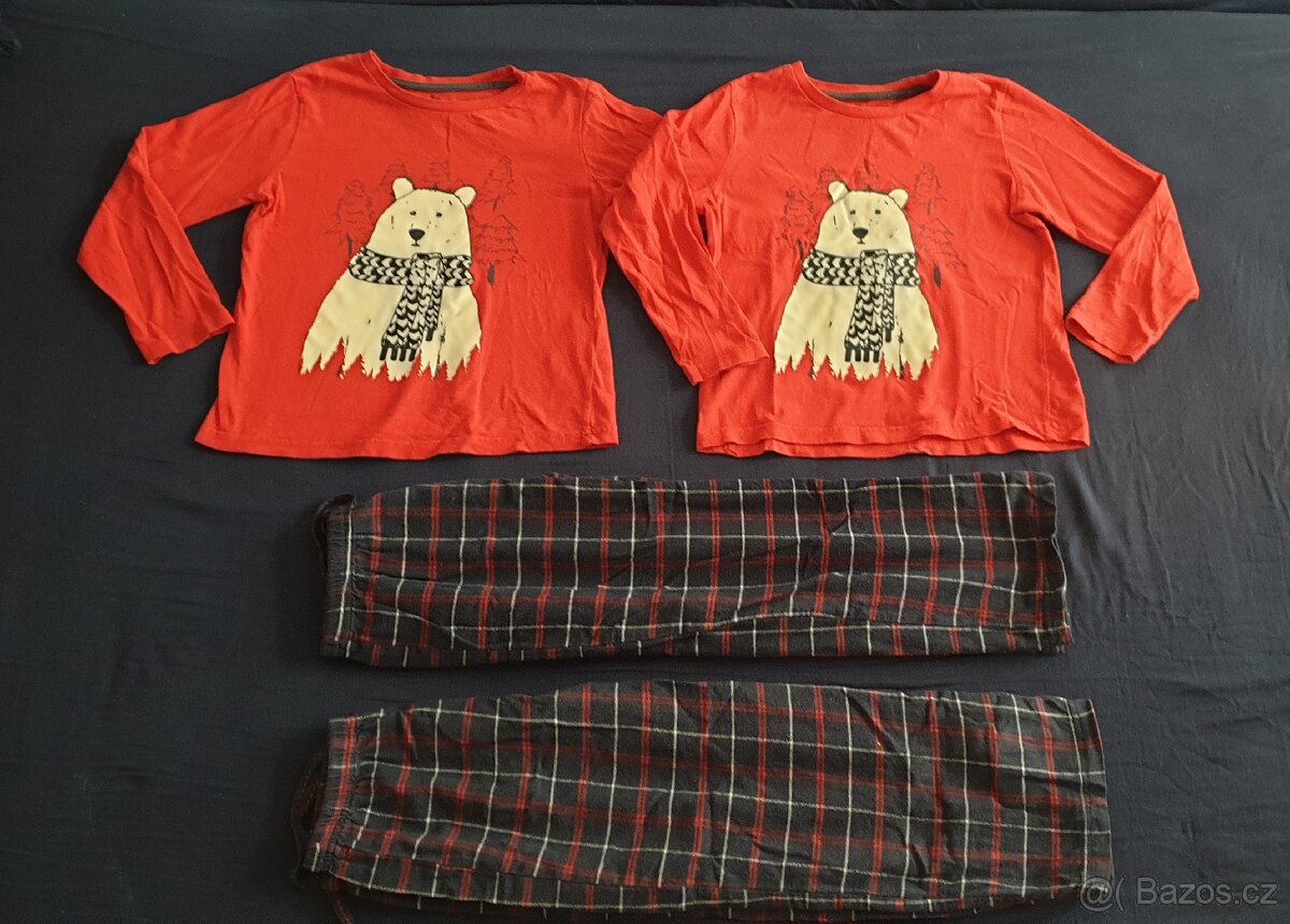2x pyžamo i medvědem 110/116
