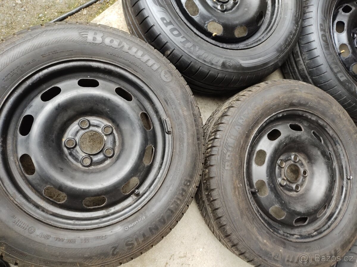 195/65 R15 LETNÍ KOLA PNEU+DISKY 5X100 ŠKODA OCTAVIA VW GOLF