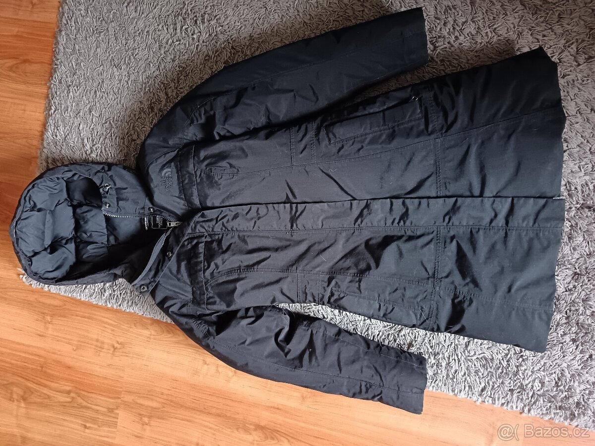 Luxusní péřový kabát,parka Thé North face xs