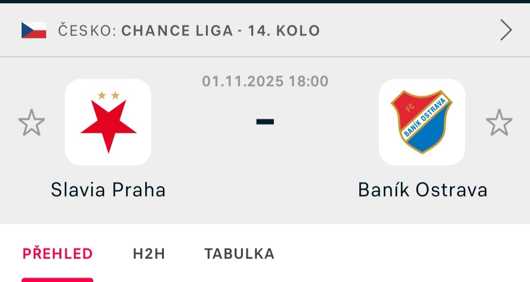 Slavia - Baník - 2 lístky - tribuna sever