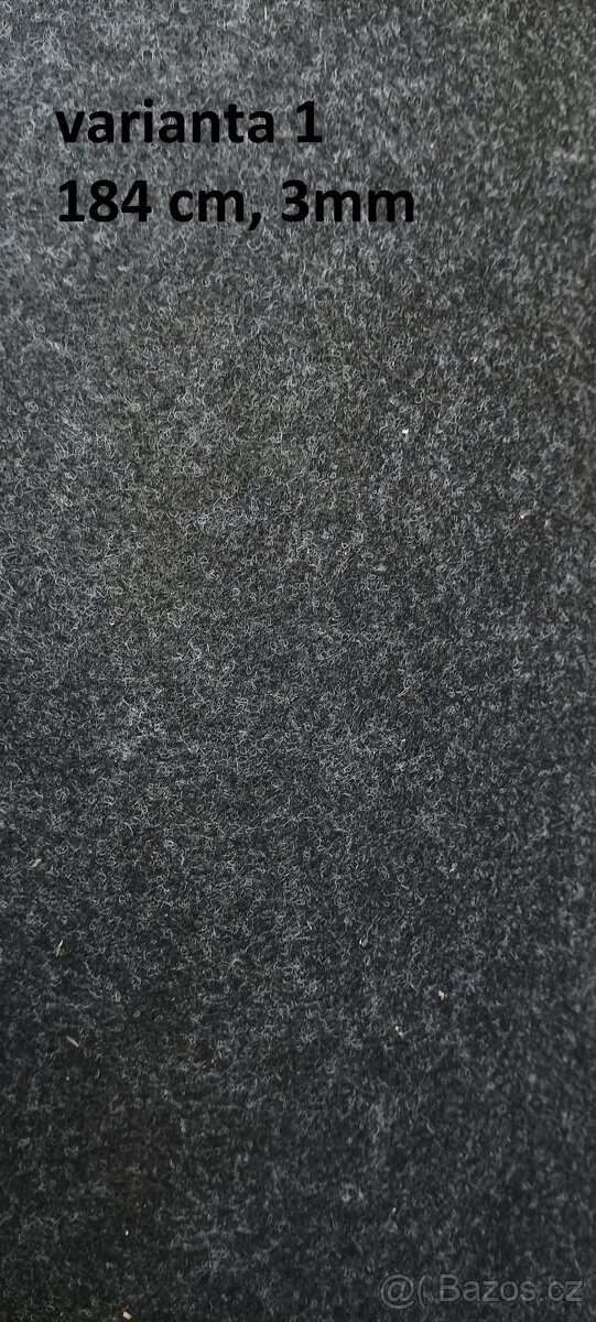 Zátěžový koberec - černý velur a jekor