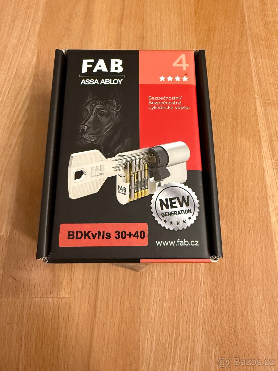 Bezpečnostní cylindrická vložka FAB 4 s knoflíkem