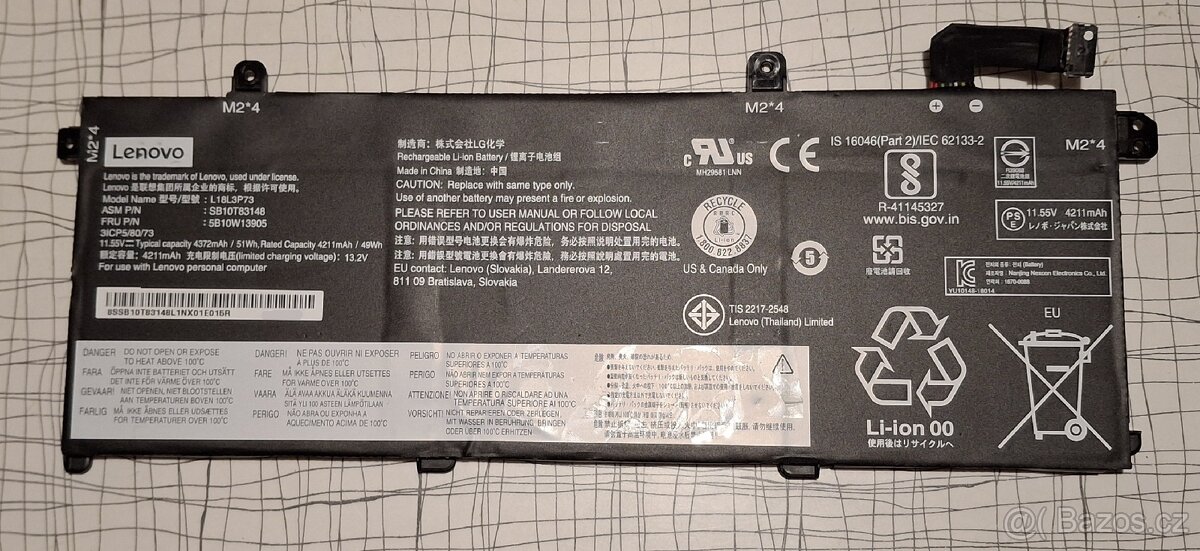 originální baterie k NTB Lenovo a HP + další komponenty