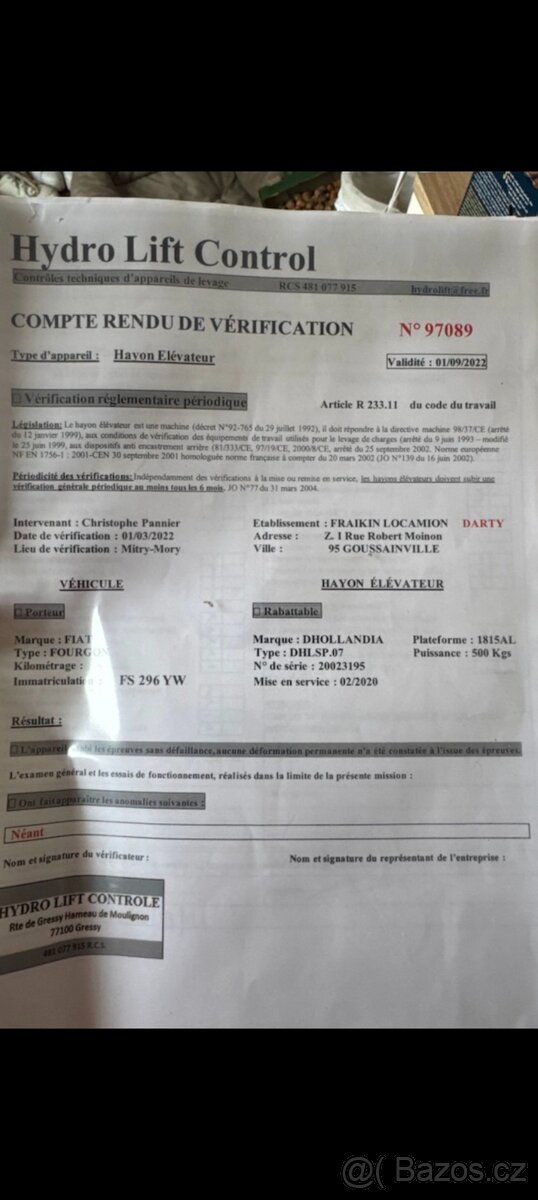 Hydraulické, hydraulická Plošina/ čelo