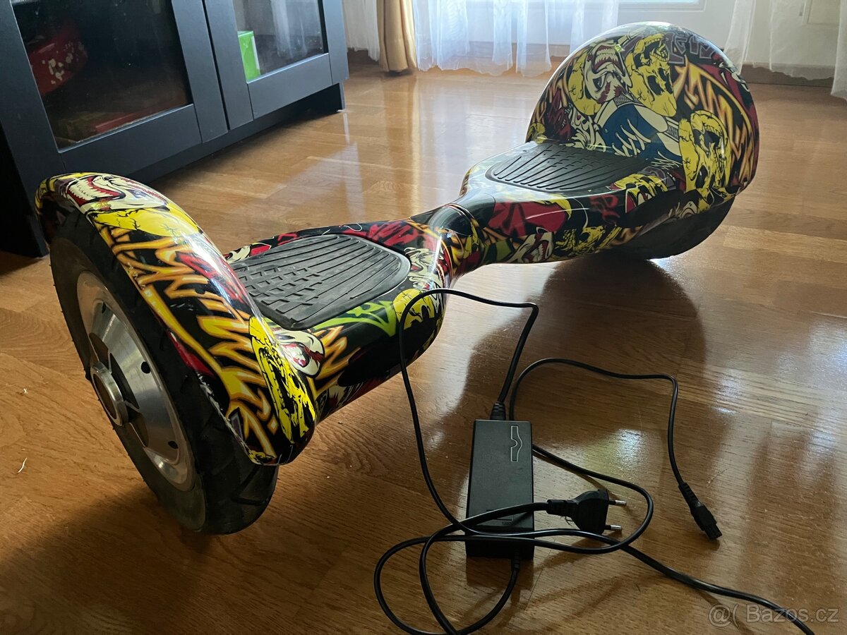 Hoverboard cross graffiti yellow