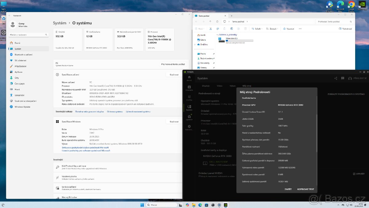 Herní PC i9-11900K /RTX 3060/32GB RAM/1TB SSD/Win11 Pro