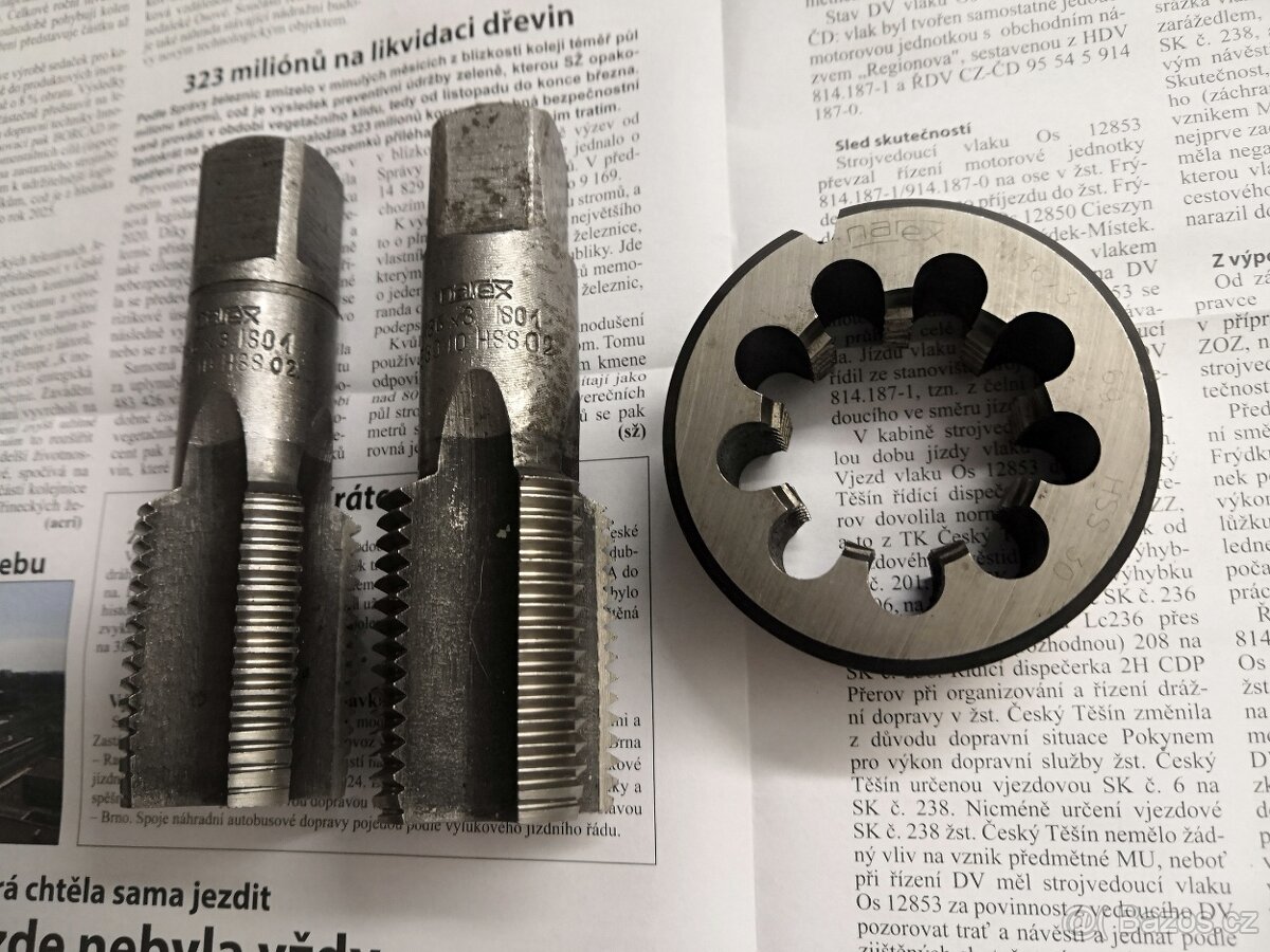 P:sadové závitníky HSS narex M36x3 + oko