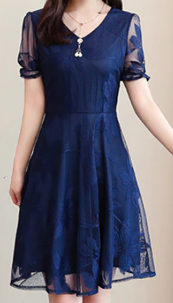 Koktejlové šaty modré vel M/L