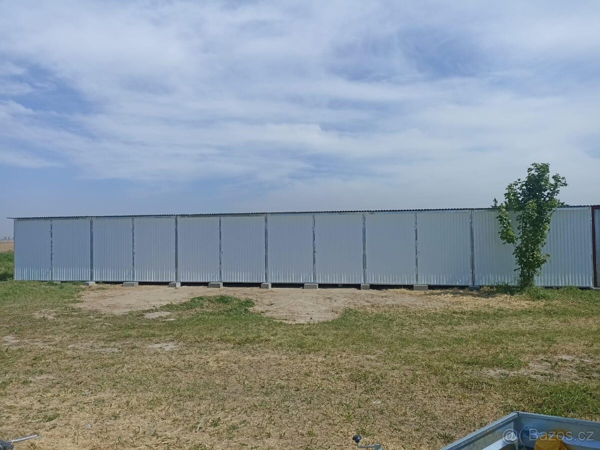 Plechová garáž 18x5m