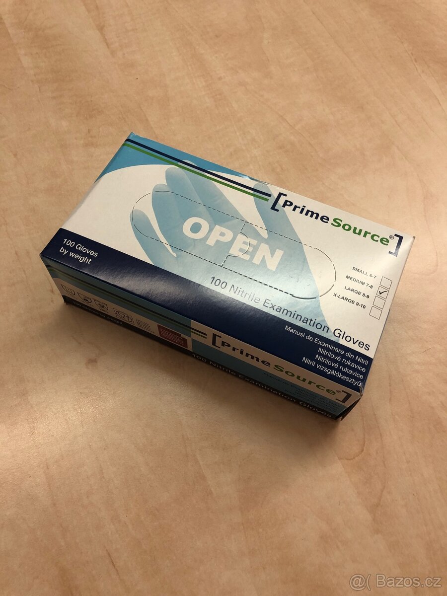 Prime source - jednorázové nitrilové rukavice po expiraci