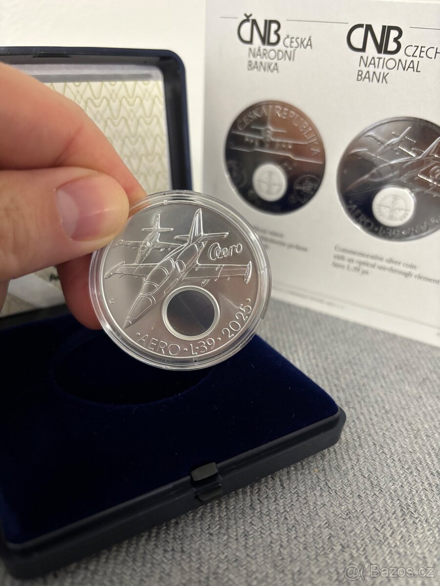 Stříbrná mince 500 Kč Cvičný letoun Aero L-39 Albatros PROOF