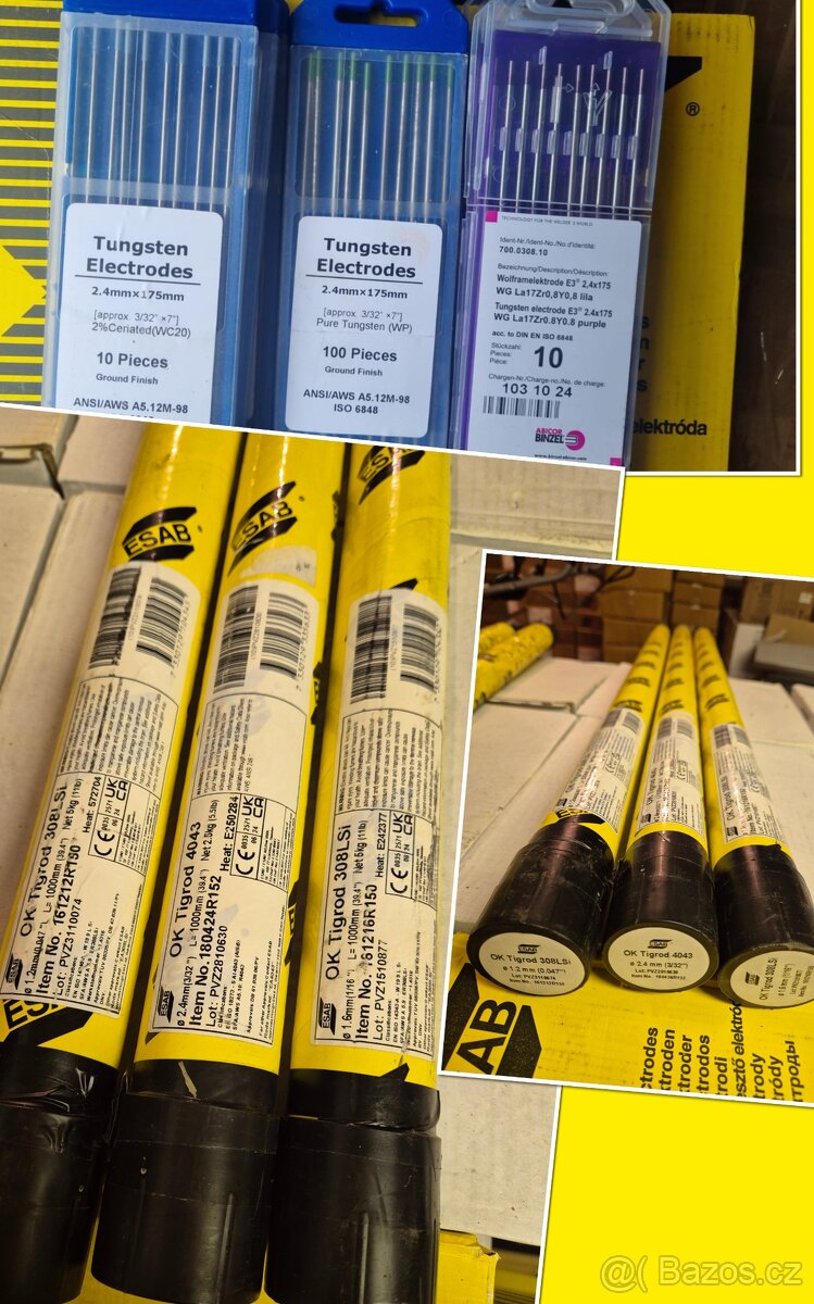 Wolframové elektrody a svařovací dráty